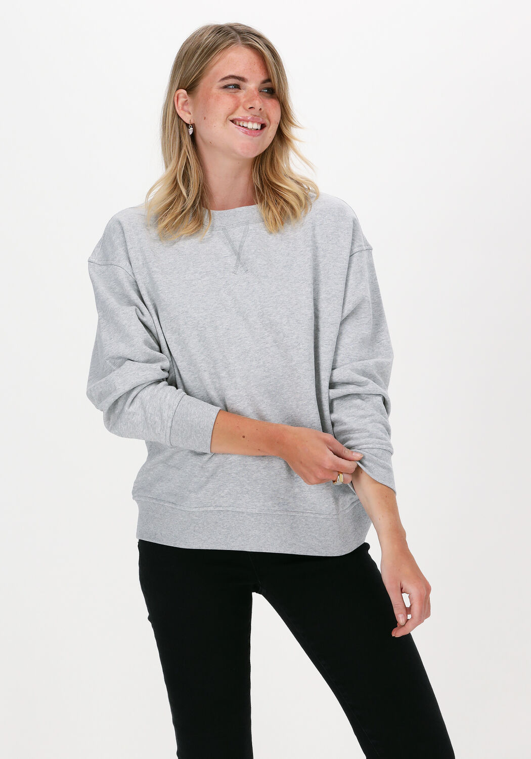 grijze selected femme sweater stasie ls sweats