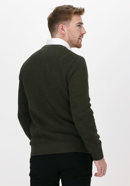 Donkergroene SELECTED HOMME Trui SLHIRVEN LS KNIT BUTTON CREW W - large
