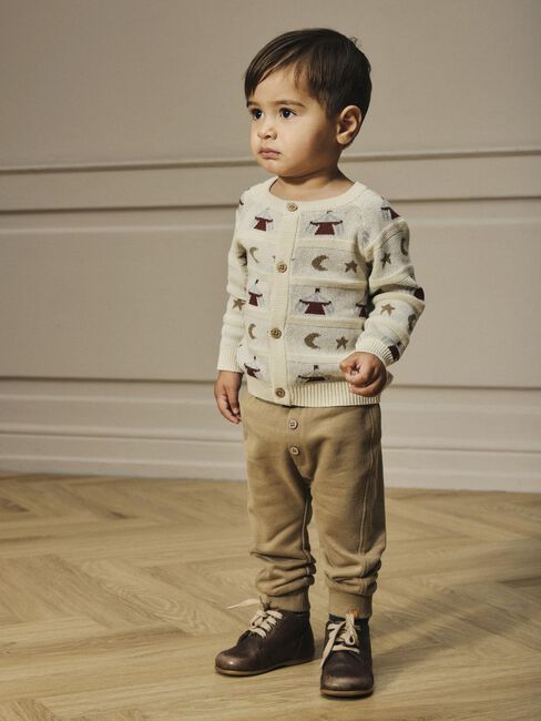 Creme LIL' ATELIER Vest NBMLAMAI LS KNIT CARD LIL - large