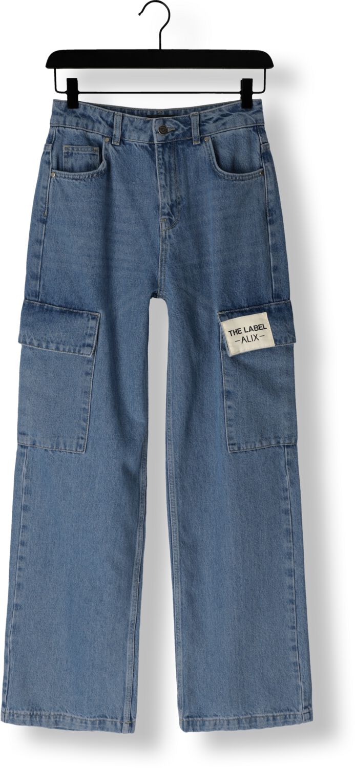 ALIX THE LABEL Dames Jeans Ladies Woven Denim Cargo Pants Blauw