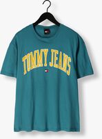Groene TOMMY JEANS T-shirt TJM REG POPCOLOR VARSITY TEE