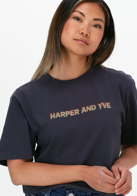 Donkerblauwe HARPER & YVE T-shirt HARPER-SS - large