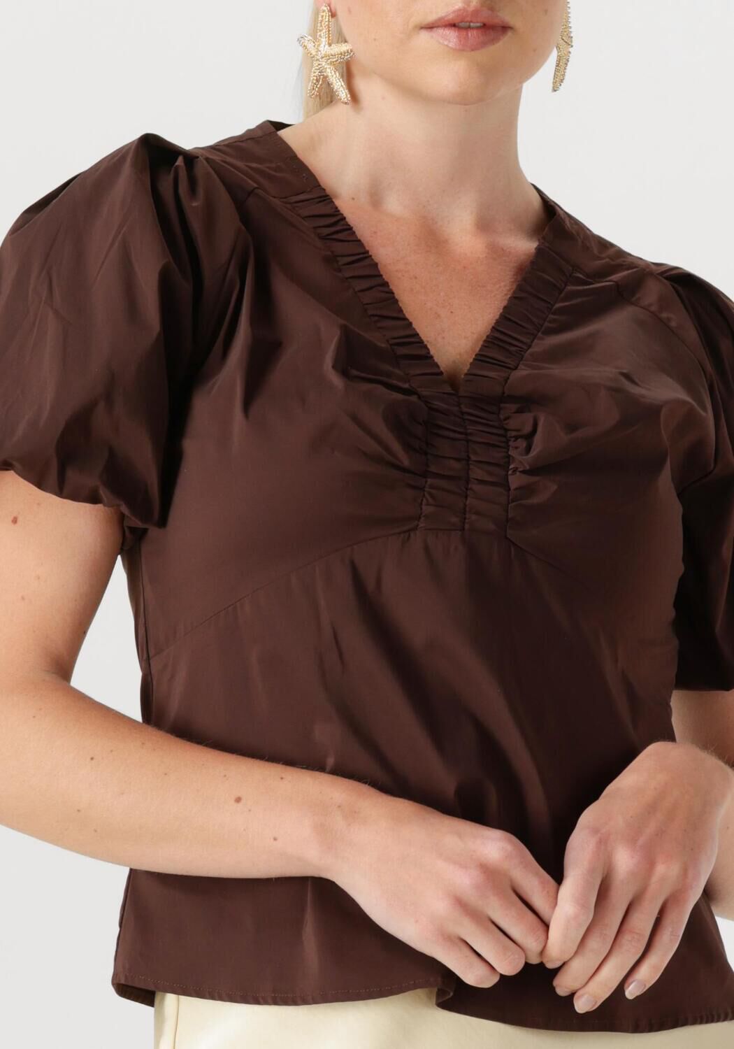 NEO NOIR Dames Blouses Irina Poplin Blouse Bruin