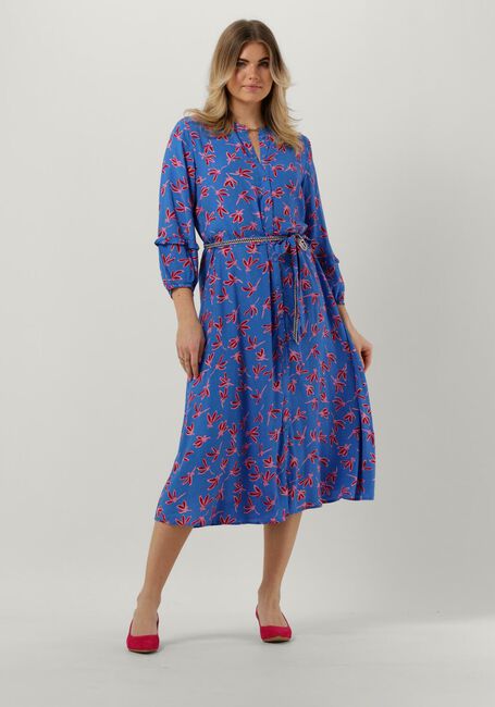 Blauwe POM AMSTERDAM Midi jurk DRESS SAM 7244 - large