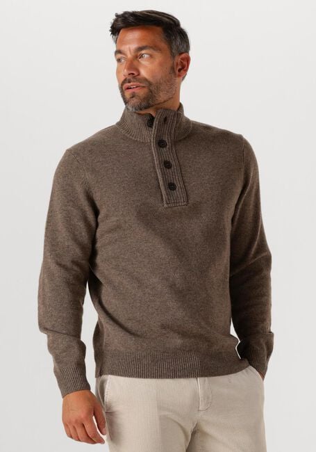 Bruine BARBOUR Trui ESSENTIAL PATCH HALF ZIP KNITTED JUMPER - large