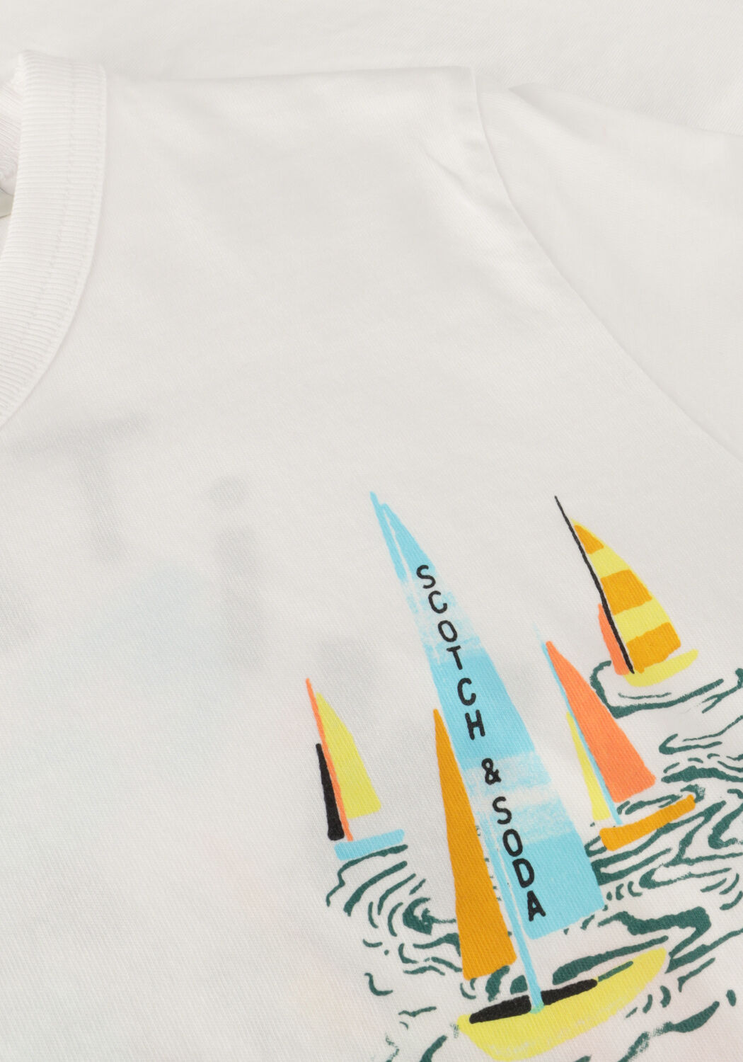 SCOTCH & SODA Jongens Polo's & T-shirts Cotton In Conversion Artwork Tshirt Wit