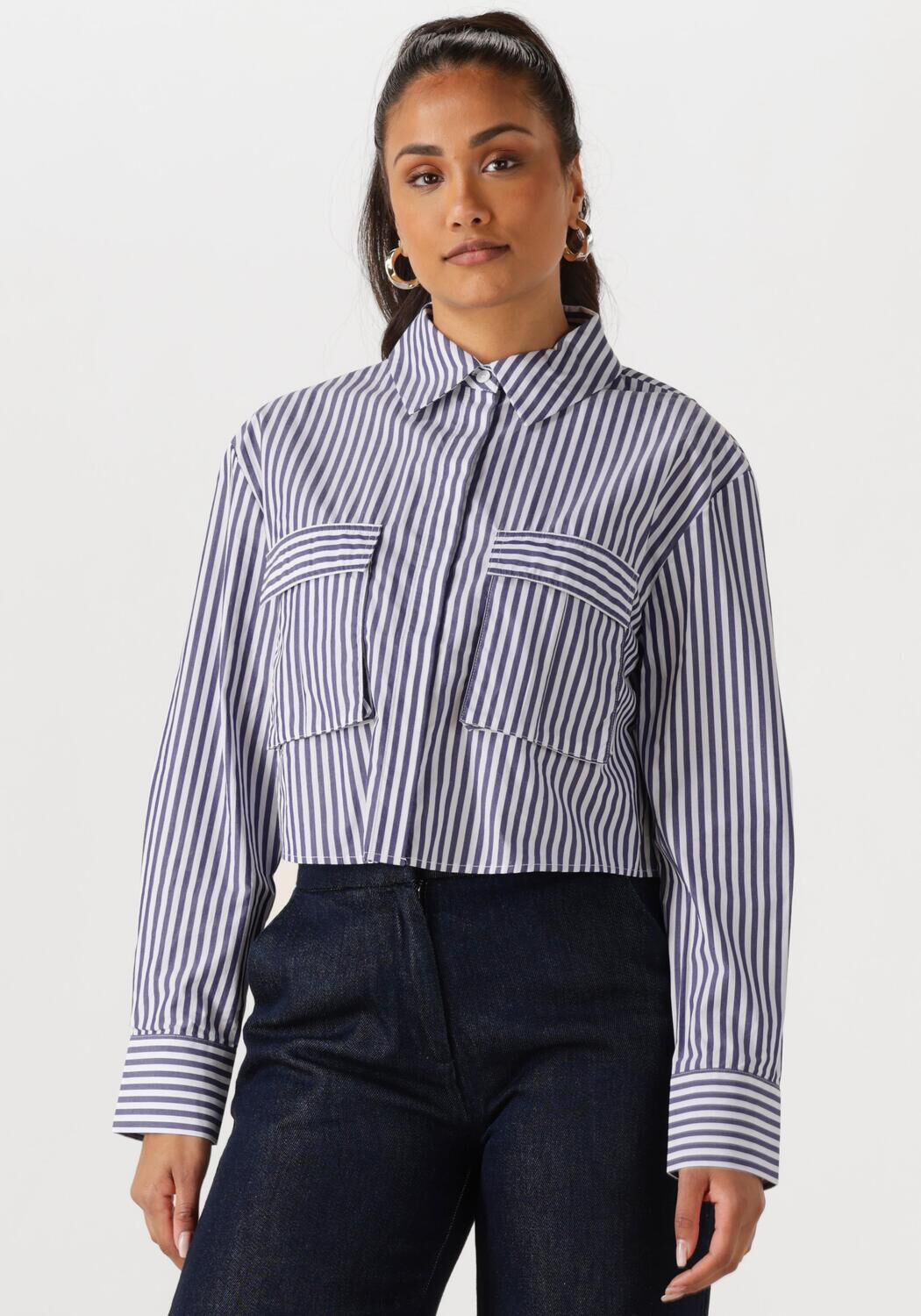 WITHBLACK Dames Blouses Wbllemon Ls Cropped Shirt Wit