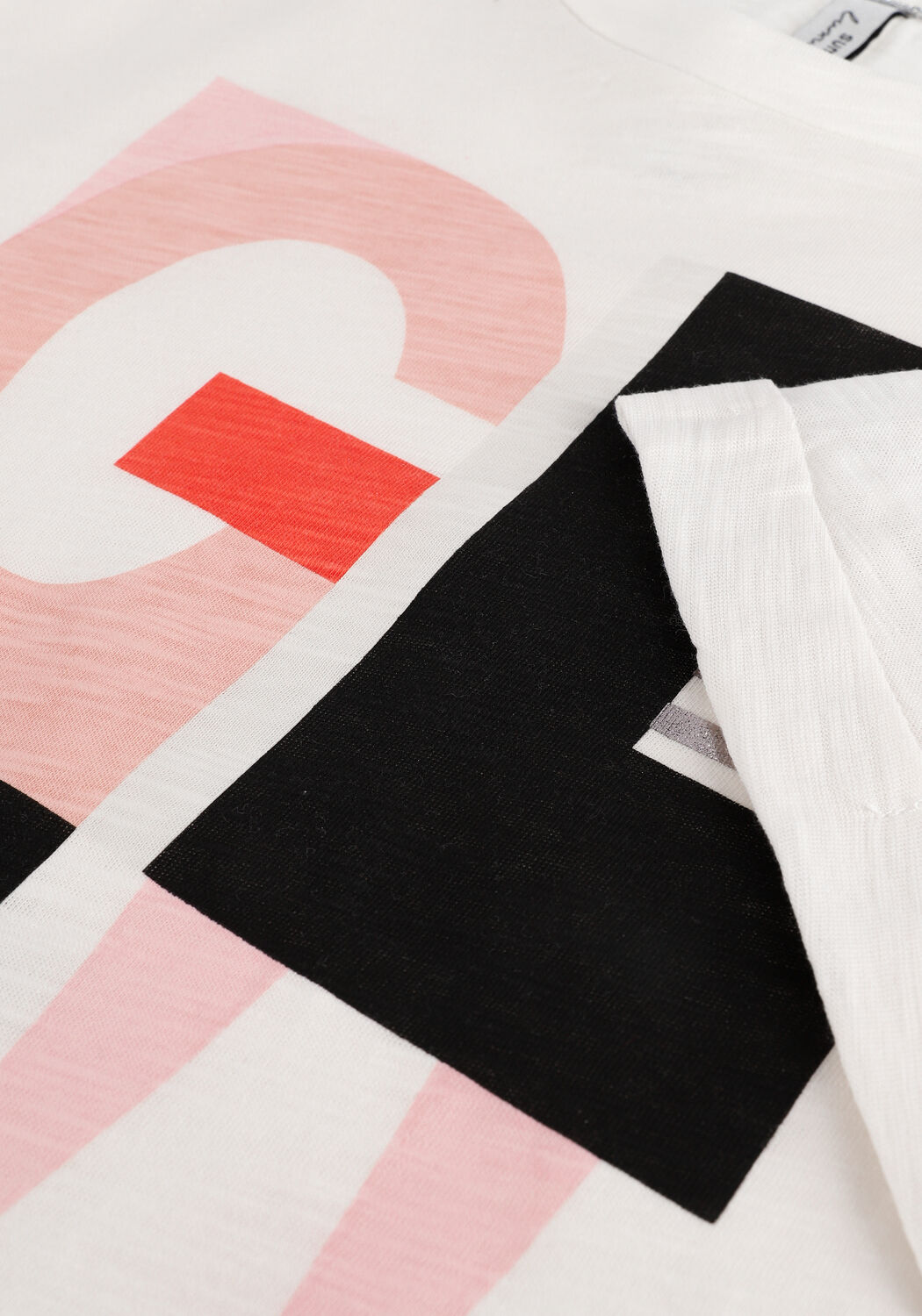 Gebroken wit SUMMUM T-shirt TEE GLOW ARTWORK COTTON SLUB - large