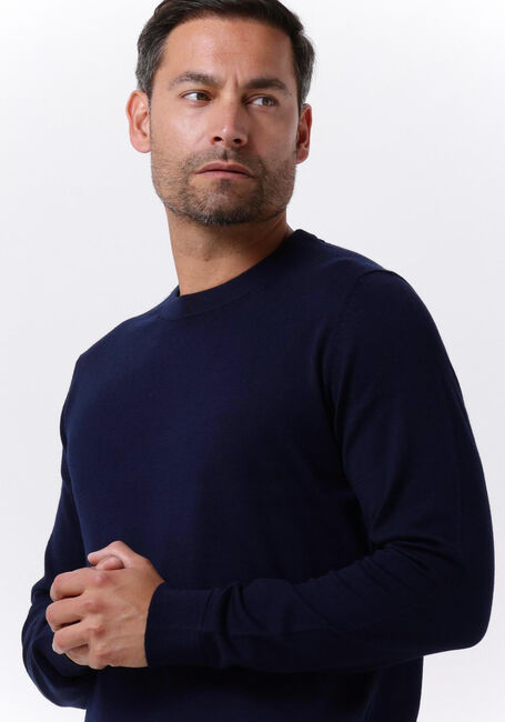Donkerblauwe SELECTED HOMME Trui TOWN MERINO COOLMAX KNIW CREW B - large