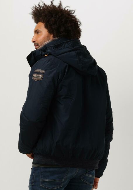 Donkerblauwe PME LEGEND Jack BOMBER JACKET ICE STRIPER 4.0 DEWSTER - large