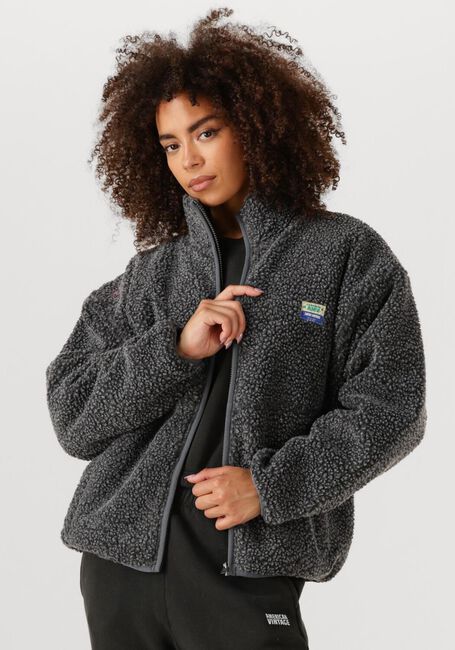 Donkergrijze AMERICAN VINTAGE Faux fur jas HOKTOWN WOMAN - large