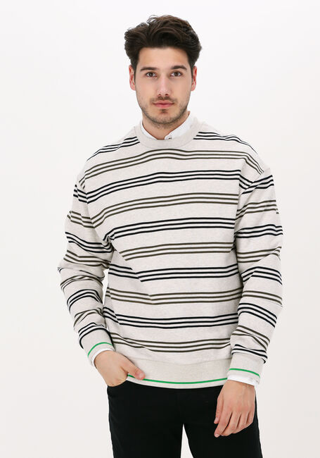 Lichtgrijze SCOTCH & SODA Sweater STRIPED CREW-NECK SWEATSHIRT - large