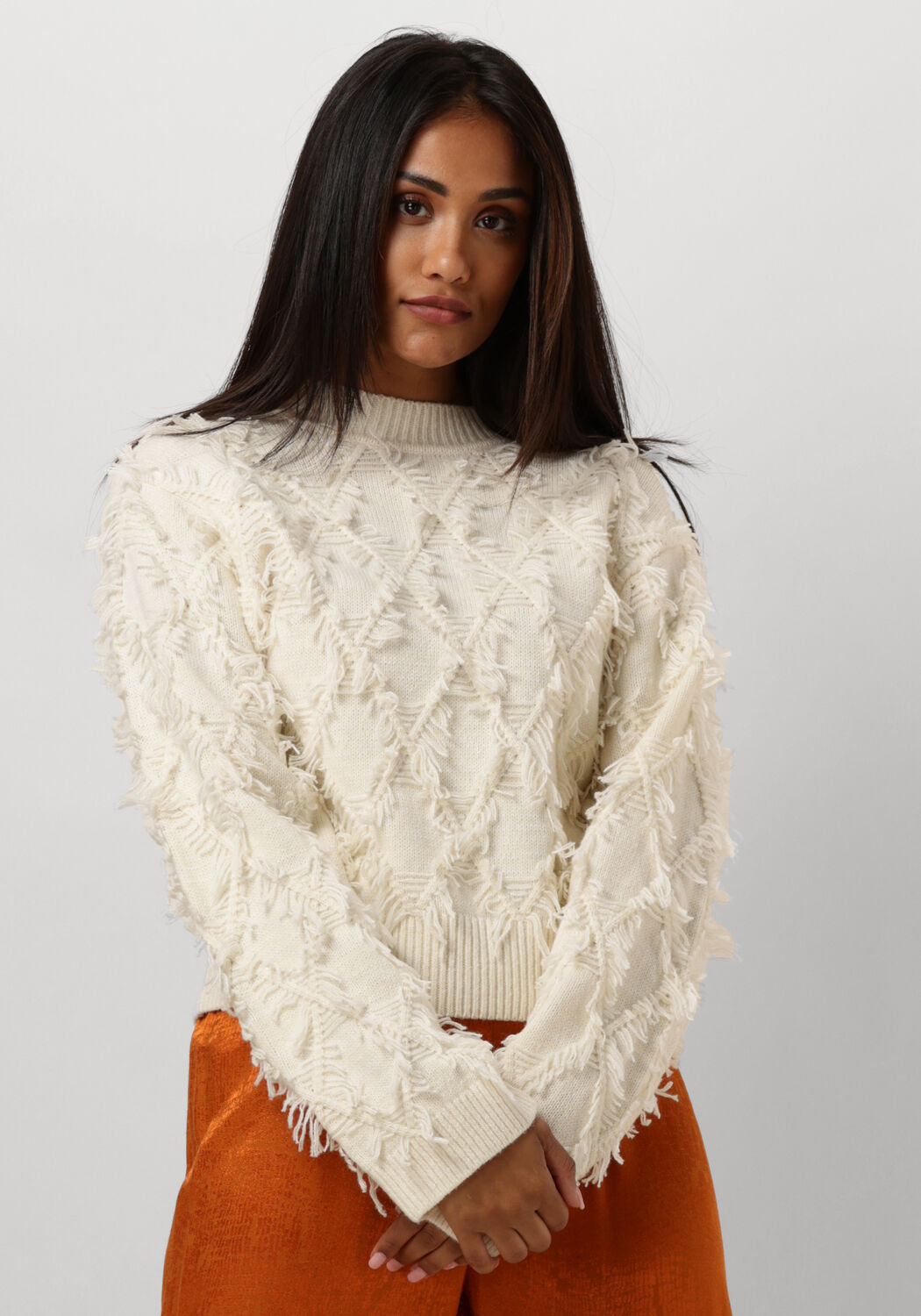 SECOND FEMALE Dames Truien & Vesten Carli Knit O-neck Gebroken Wit