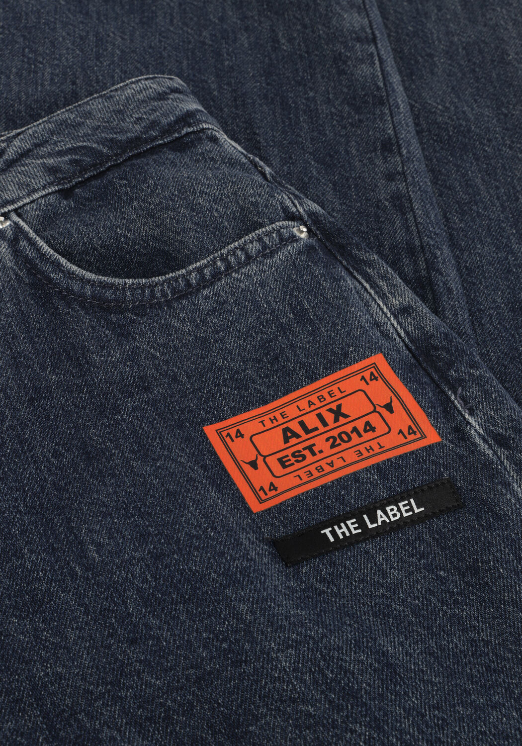 Donkerblauwe ALIX THE LABEL Wide jeans LADIES WOVEN INDIGO DENIM PANTS - large