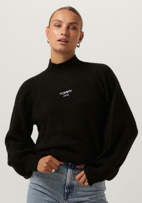 Zwarte TOMMY JEANS Coltrui TJW RLX TURTLENECK LOFTY SWEATER - large