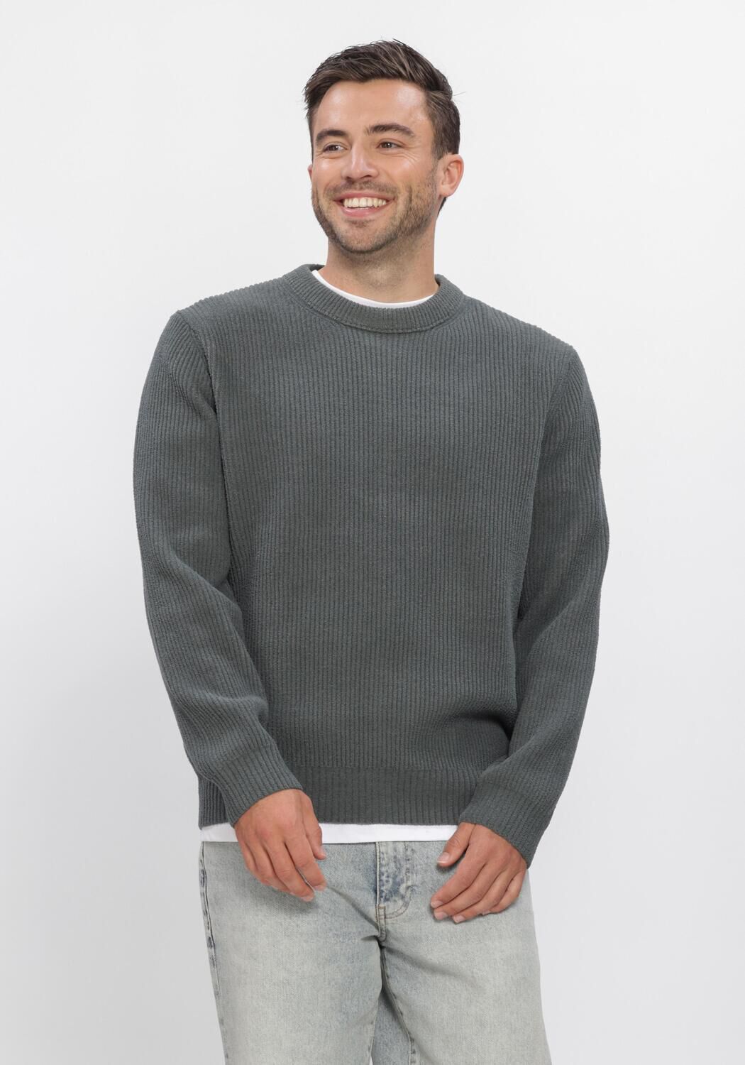 Donkergroene DSTREZZED Trui DS_LEVI CREWNECK - large