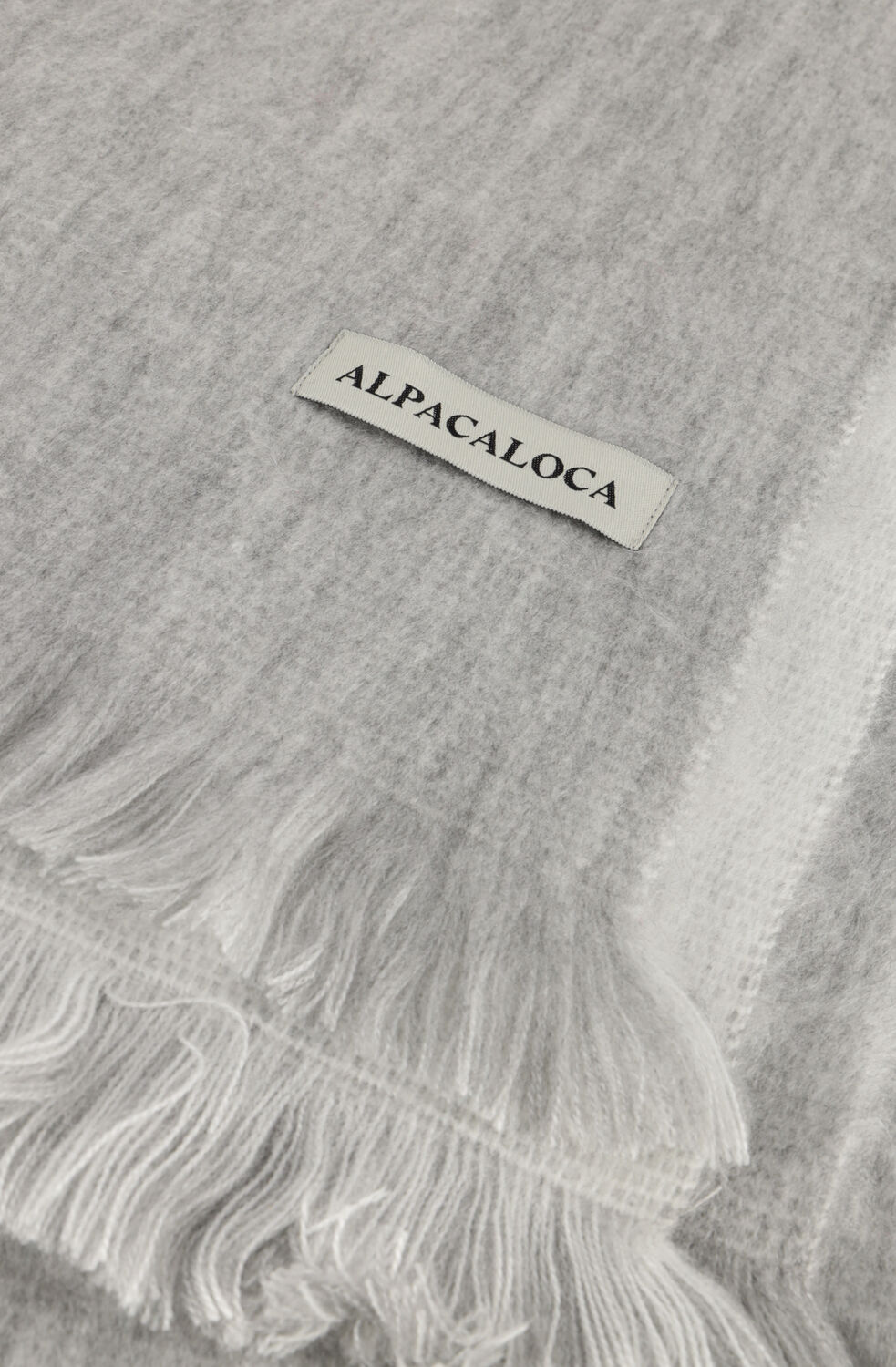 Grijze ALPACA LOCA Sjaal DOUBLE SCRAF - large