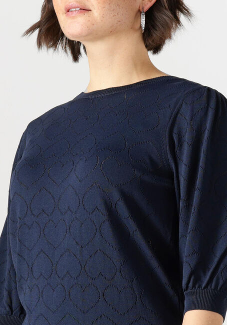 Donkerblauwe JANSEN AMSTERDAM Top JUDITH TOP JK 136 SHORT SLEEVE - large