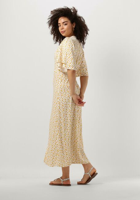 Gele ANOTHER LABEL Midi jurk CLARE FLOWER DRESS S/S - large