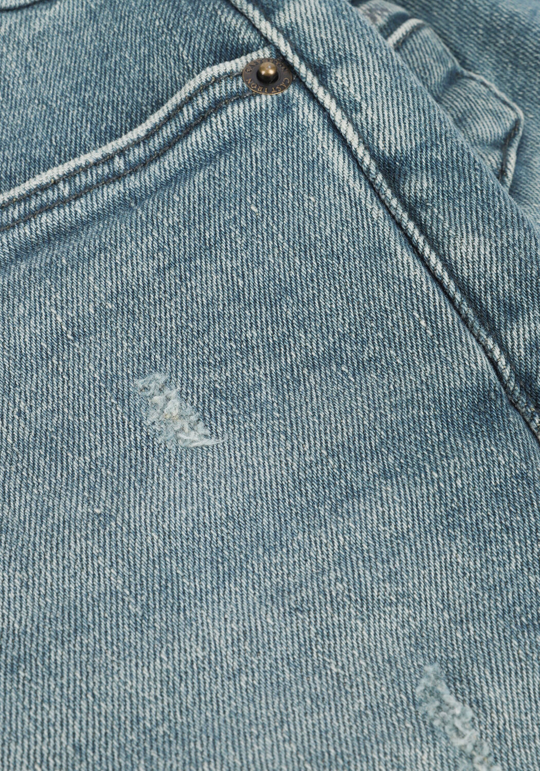 Blauwe CAST IRON Jeans RISER SHORTS GREEN CAST - large