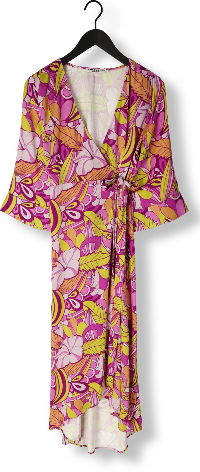 COLOURFUL REBEL Dames Jurken Lela Floral Wrap Maxi Dress Multi