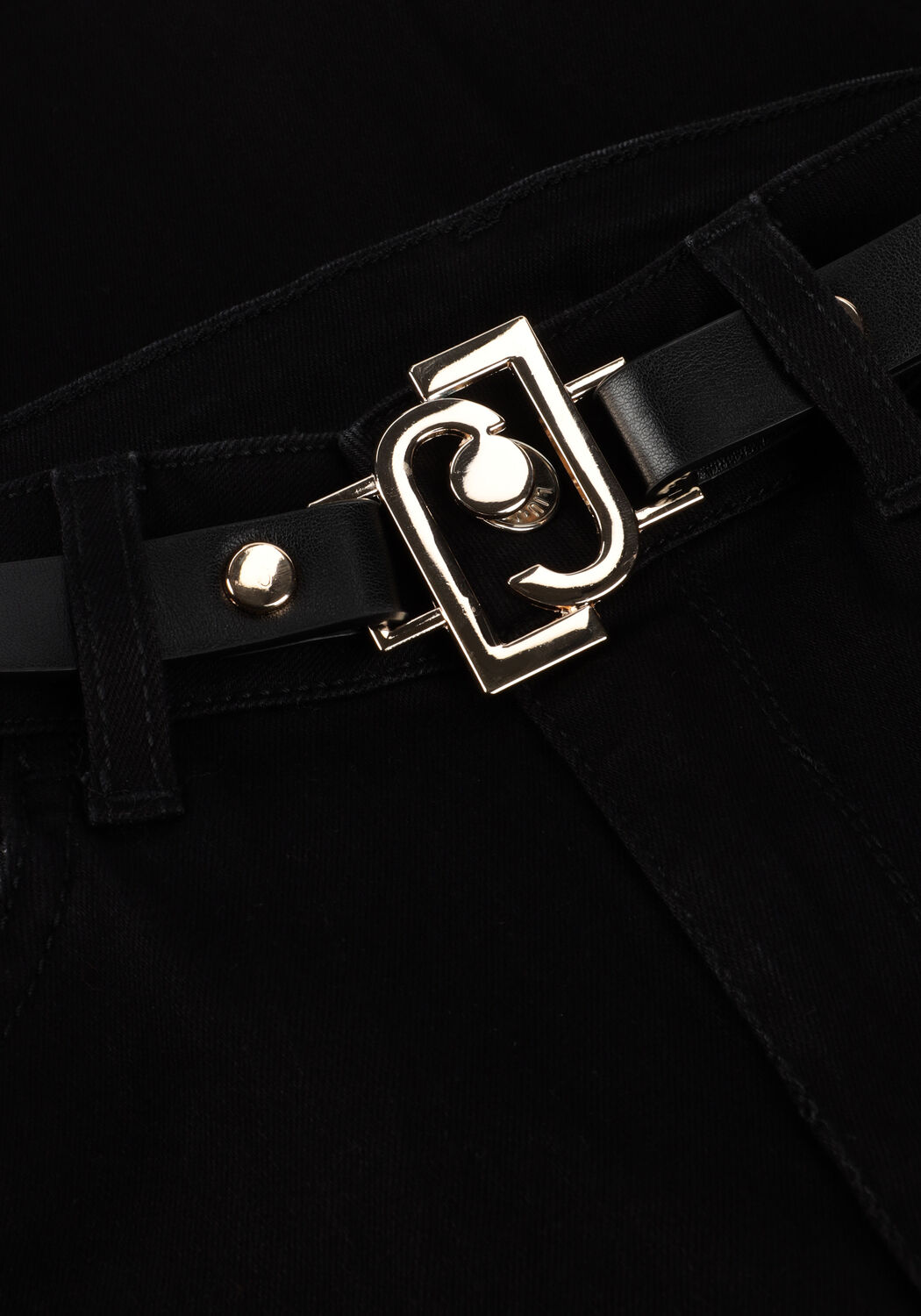 Zwarte LIU JO Wide jeans ECS B.UP FLARE BELT H.W. - large