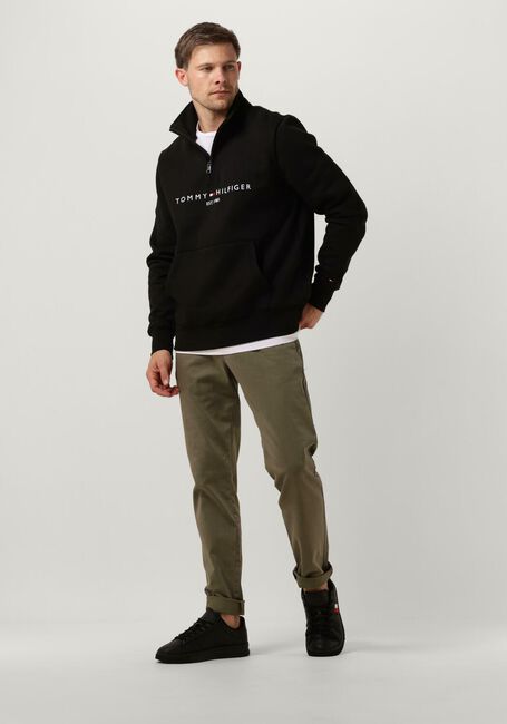 Zwarte TOMMY HILFIGER Sweater TOMMY LOGO MOCKNECK - large
