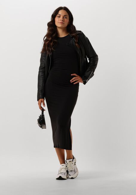 Zwarte CALVIN KLEIN Midi jurk MODAL DETAIL DRESS - large