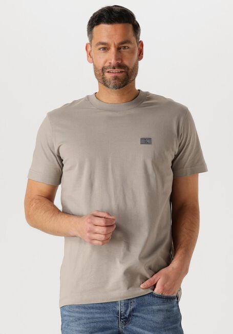 Beige CALVIN KLEIN T-shirt WOVEN LABEL REGULAR TEE - large
