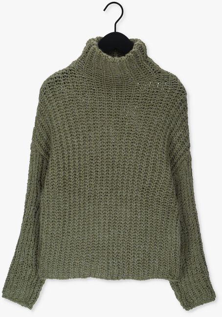 Groene NA-KD Trui CROPPED KNITTED HIGH NECK SWEATER - large