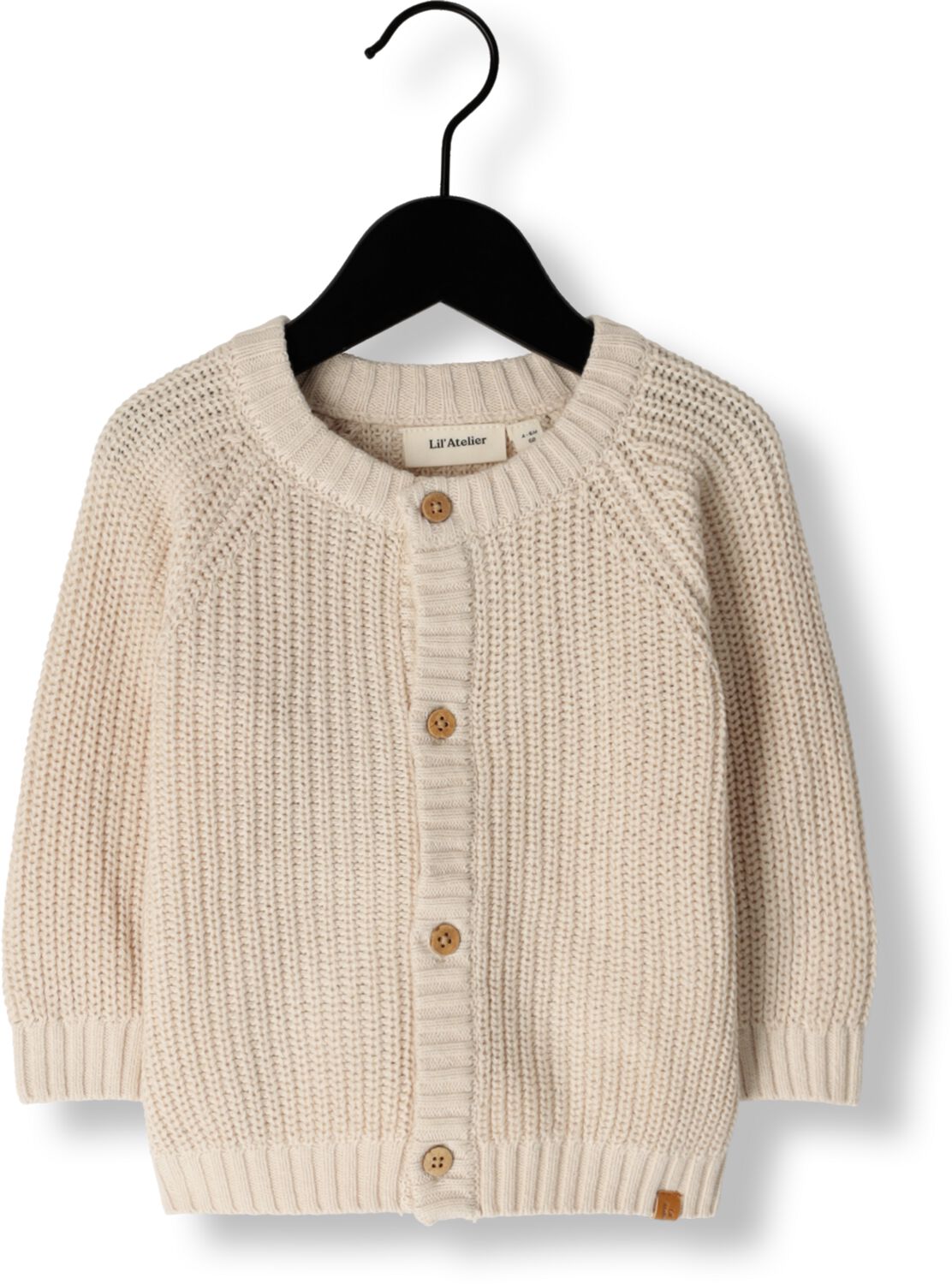 LIL' ATELIER BABY gebreid vest NMNEMLEN lichtzand Beige Jongens Katoen Ronde hals 56