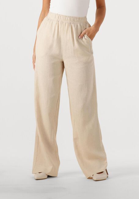 Beige Y.A.S. Pantalon YASFLAXY HW LINEN PANT NOOS - large