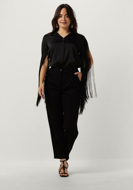 Zwarte ACCESS Blouse SHIRT WITH FRINGED SLEEVES - large