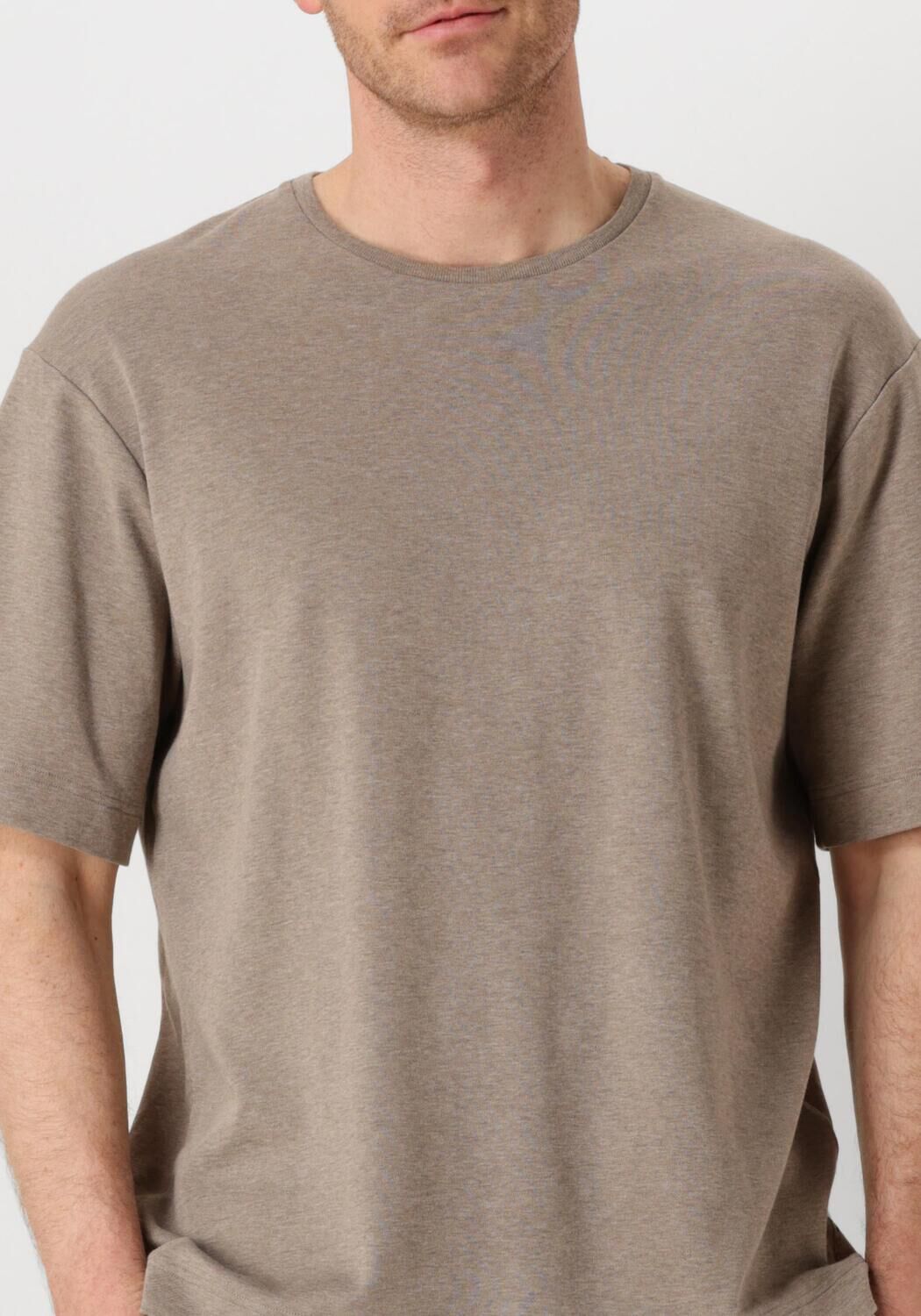 PROFUOMO Heren Polo's & T-shirts T-shirt Crewneck Oversized Ss Taupe