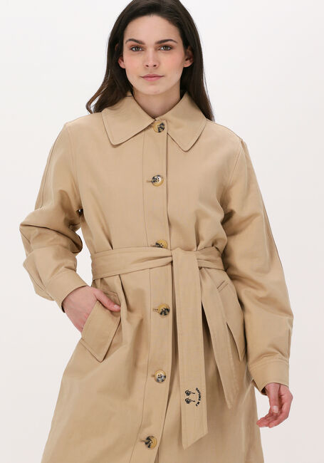Camel SCOTCH & SODA  BELTED REVERSIBLE THROW-ON COAT - large