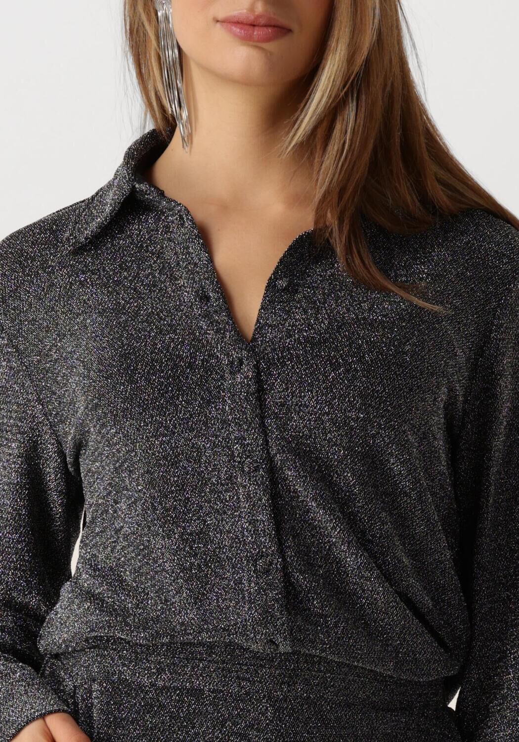 Y.A.S. Dames Blouses Yastikka Ls Glitter Shirt Zwart
