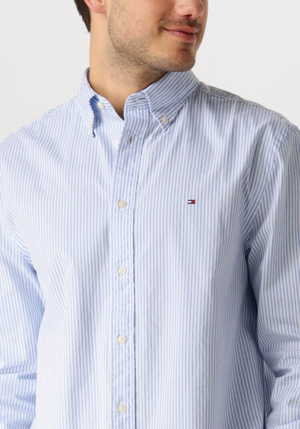 TOMMY HILFIGER Heren Overhemden Flex Poplin Classic Lichtblauw