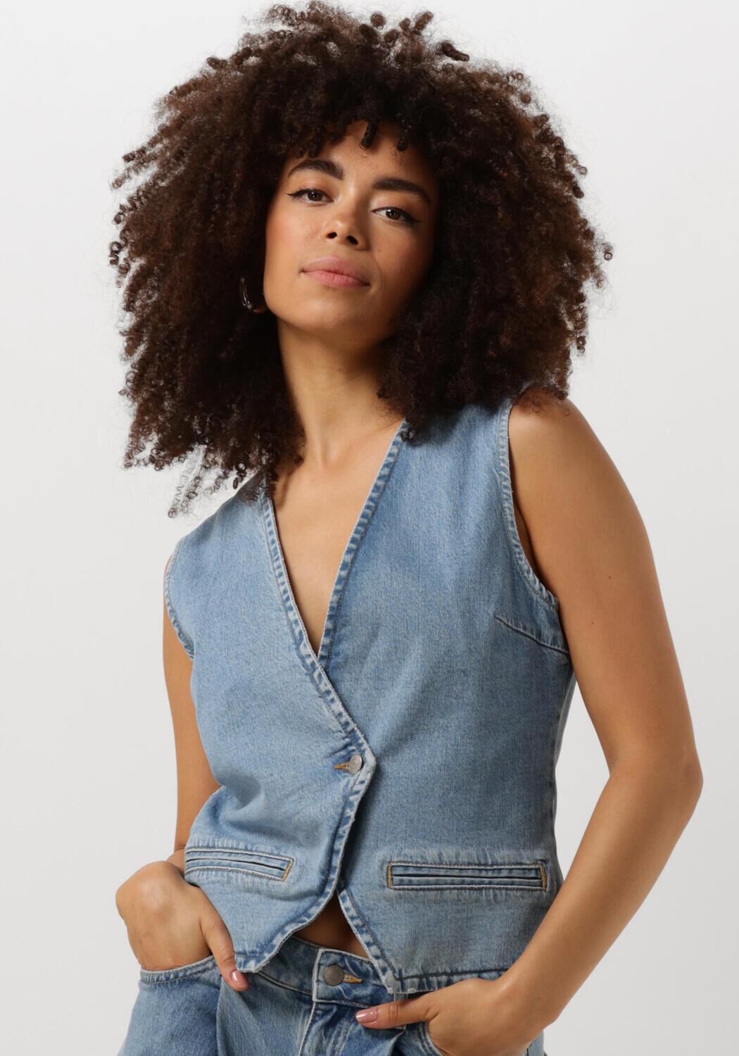 SELECTED FEMME Dames Blazers Slfellin Denim Vest Blauw