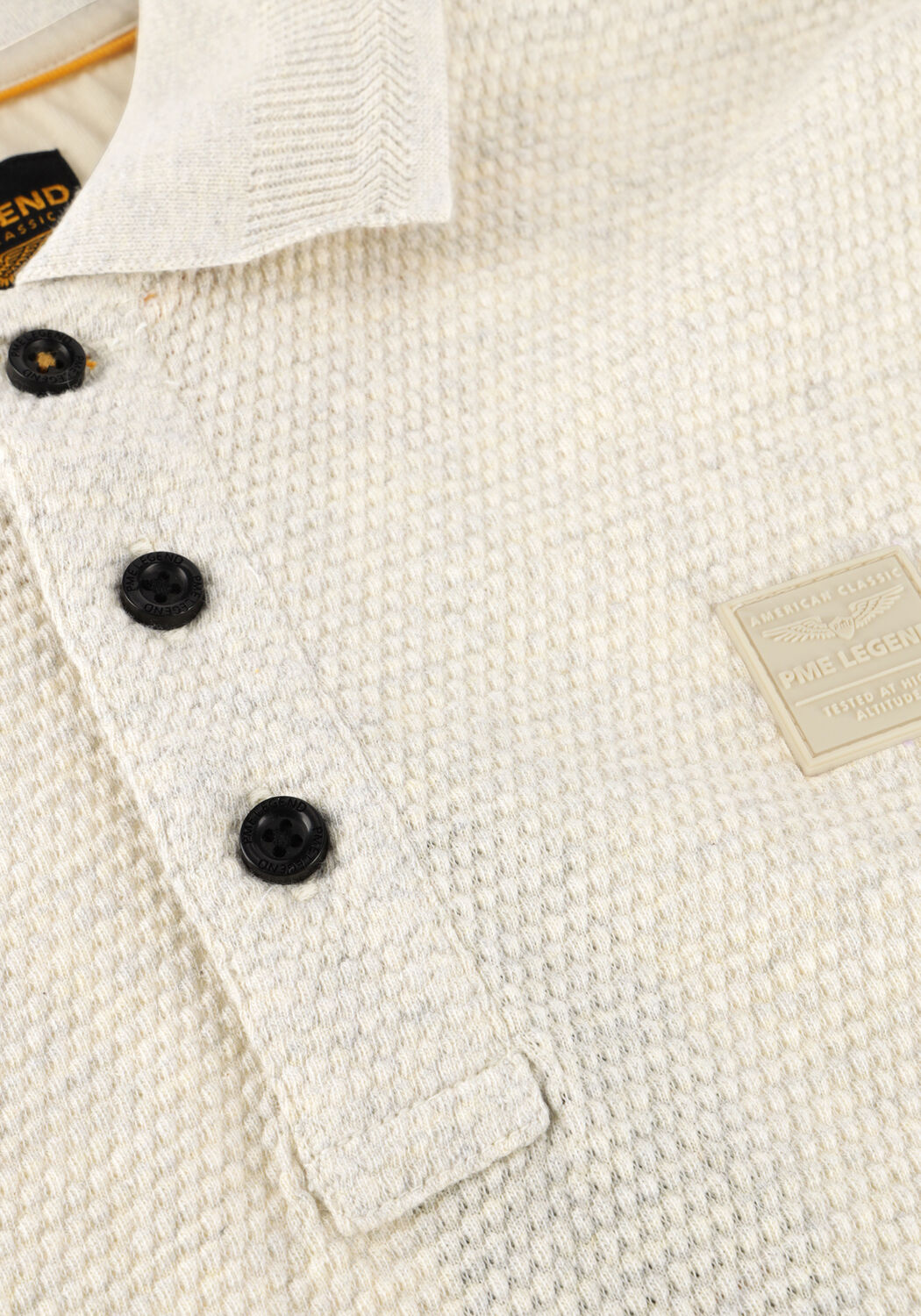 Beige PME LEGEND Polo POPCORN JERSEY - large