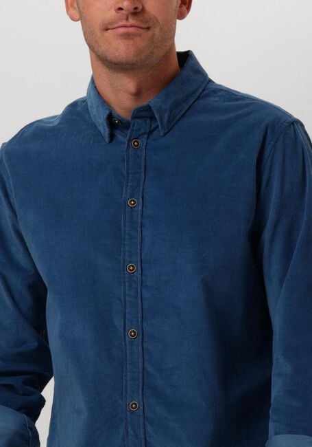 Blauwe ANERKJENDT Overhemd AKLEIF SOLID CORD SHIRT - large