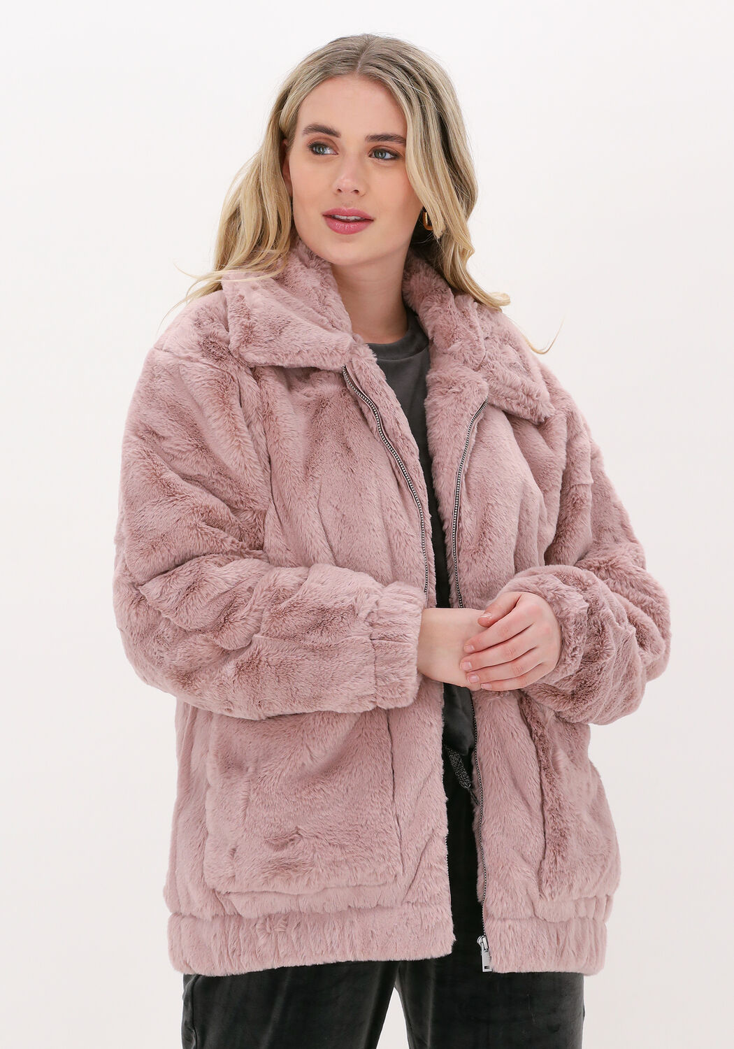 lichtroze ugg faux fur jas w kianna faux fur jacket
