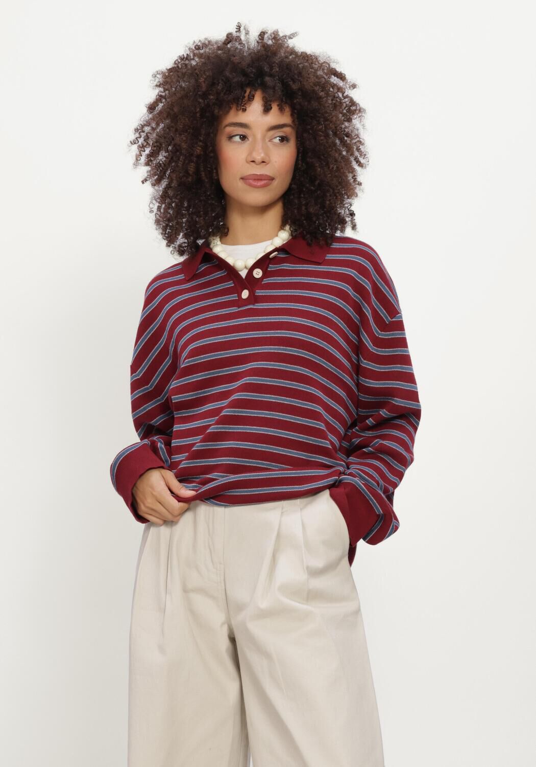 Bordeaux BOII STUDIOS Polo VEGA CHECK SHIRT - large