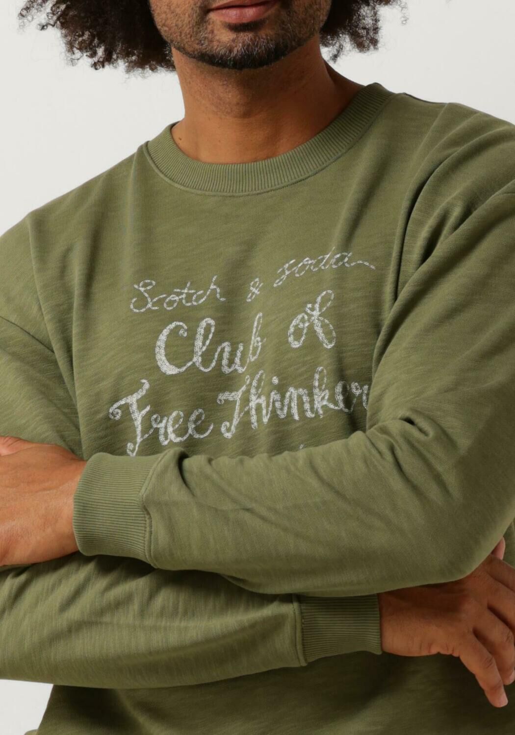 SCOTCH & SODA Heren Truien & Vesten Chest Artwork Sweatshirt Groen