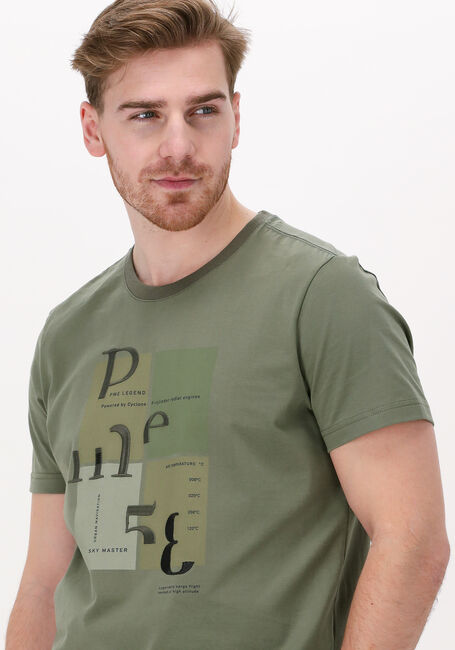 Olijf PME LEGEND T-shirt SHORT SLEEVE R-NECK SINGLE JERSEY MERCERISED - large