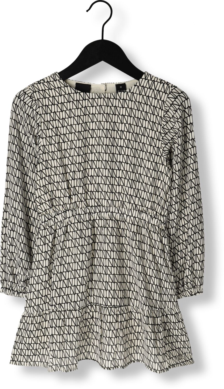 NIK&NIK A-lijn jurk Violet van gerecycled polyester zwart offwhite Meisjes Gerecycled polyester (duurzaam) Ronde hals 164