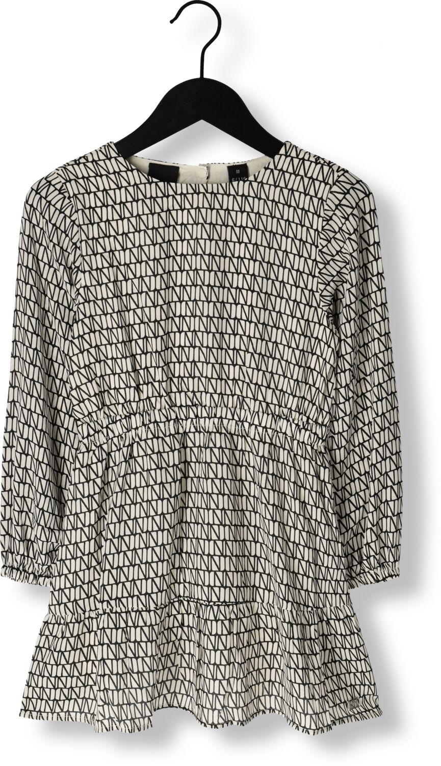 NIK&NIK A-lijn jurk Violet van gerecycled polyester zwart offwhite Meisjes Gerecycled polyester (duurzaam) Ronde hals 128