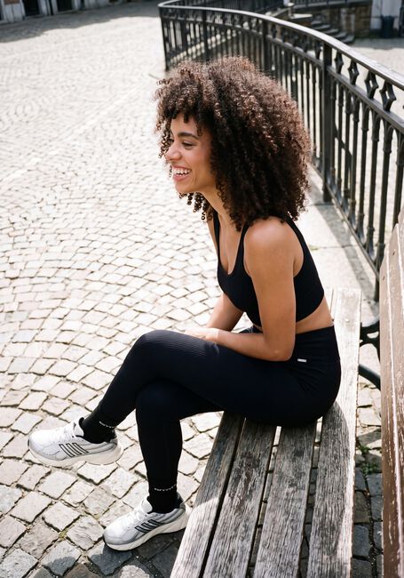 Zwarte AIM'N Sportleggings RIBBED SEAMLESS TIGHTS - large