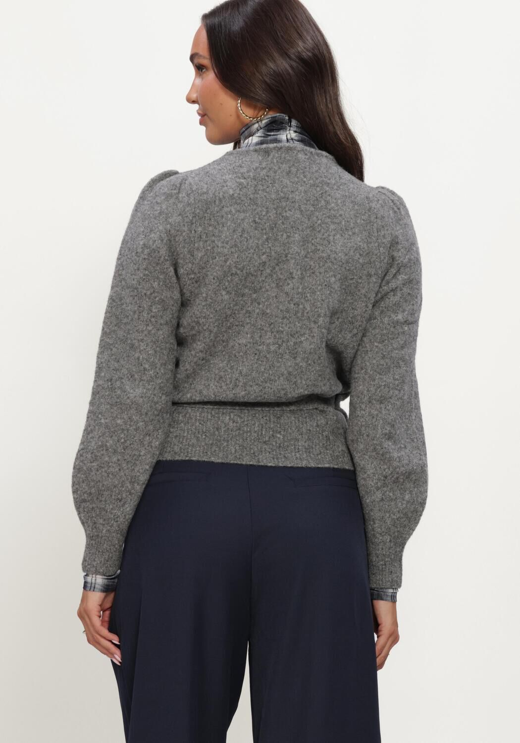 Grijze CO'COUTURE Vest ROGERCC WRAP CARDIGAN - large