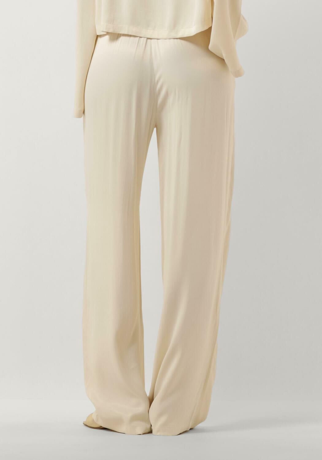 ALIX THE LABEL Dames Broeken Ladies Woven Satin Pants Ecru