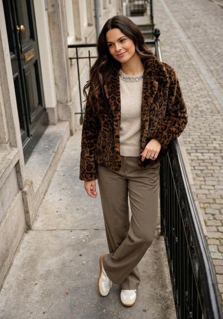 Bruine NEO NOIR Jack MELODIE LEO FAUX FUR JACKETDAM - large